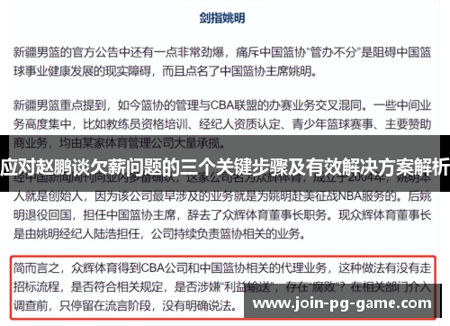 应对赵鹏谈欠薪问题的三个关键步骤及有效解决方案解析
